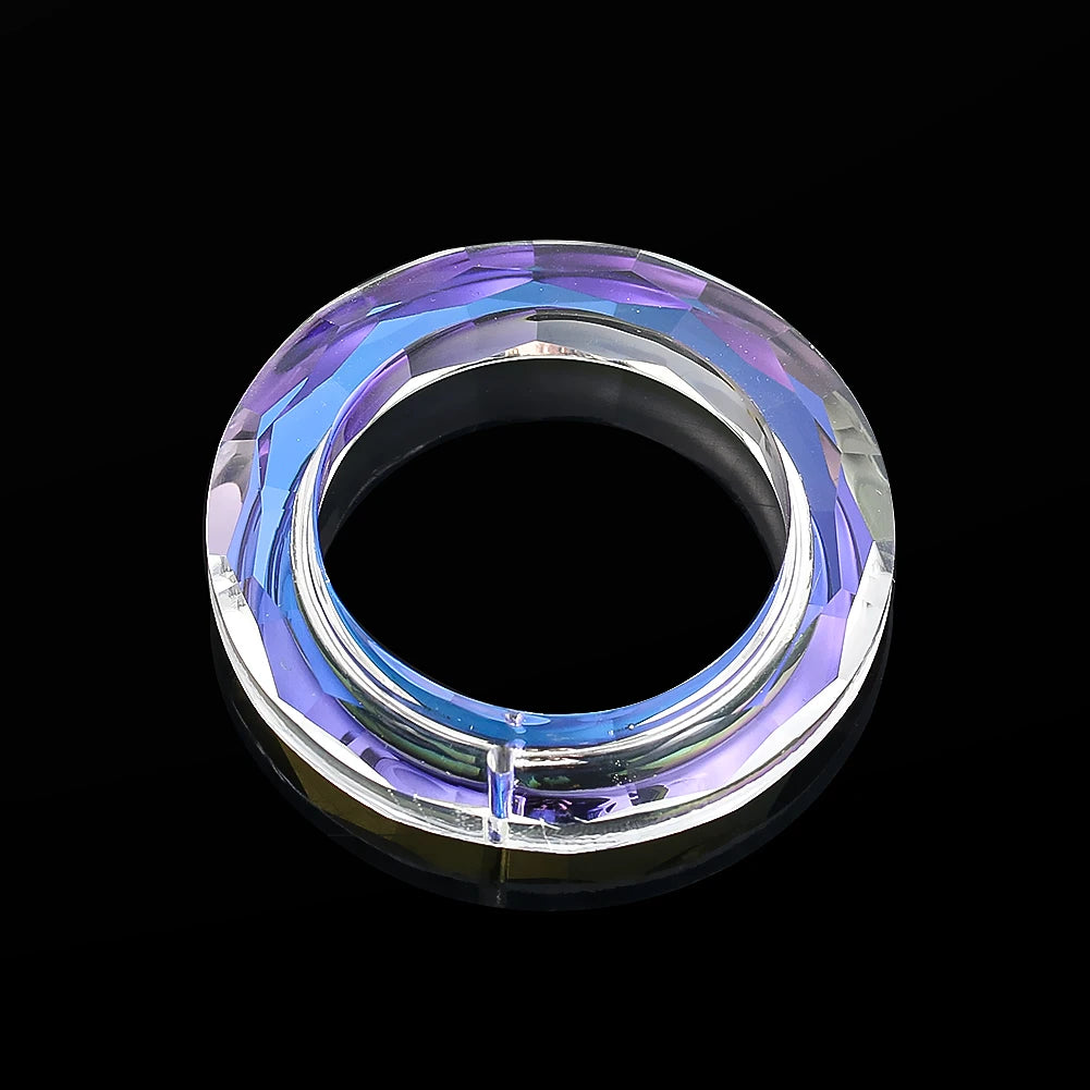 50Mm Circle Crystal Suncatcher Prism Rainbow Maker round Ring Glass Chandelier Parts Lamp Pendant Garden Window Hanging Decor