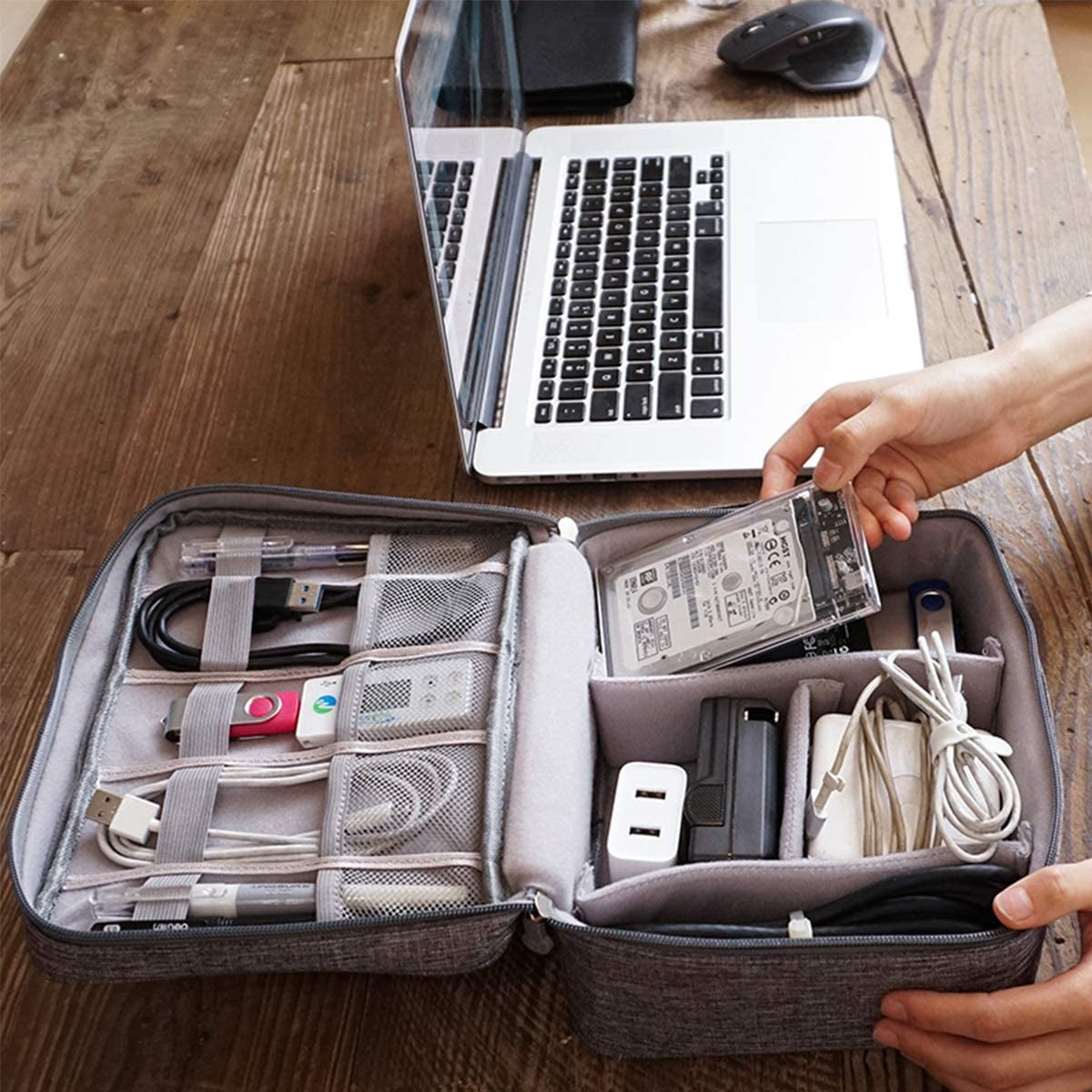 Ty Wats Portable Electronics Organizer – Travel Case for Tech Accessories & Cables