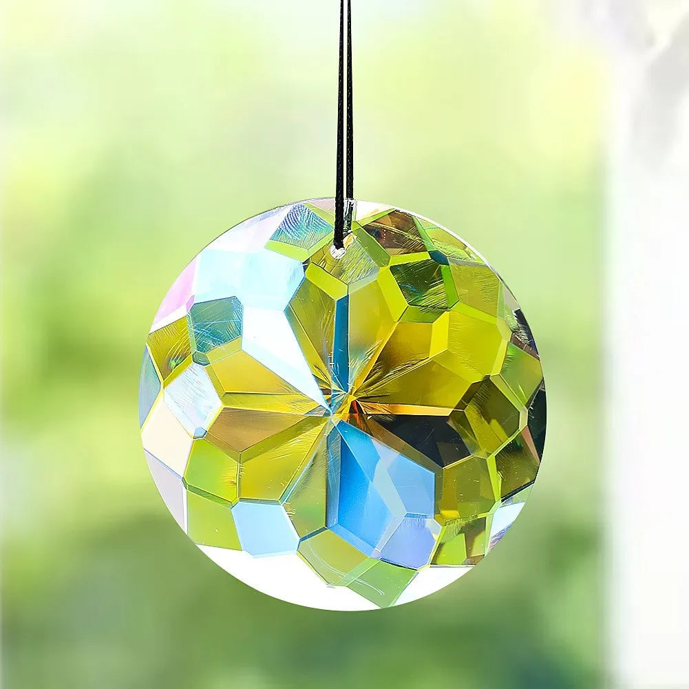 2Pcs 30Mm round Crystal Sun Catchers, Glass Prism Hanging Sun Catchers, Rainbow Maker for Window, Balcony, Garden Decorat