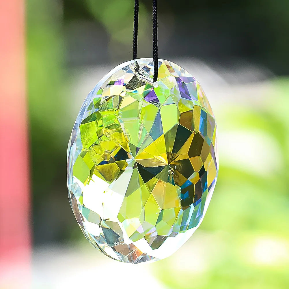 2Pcs 30Mm round Crystal Sun Catchers, Glass Prism Hanging Sun Catchers, Rainbow Maker for Window, Balcony, Garden Decorat
