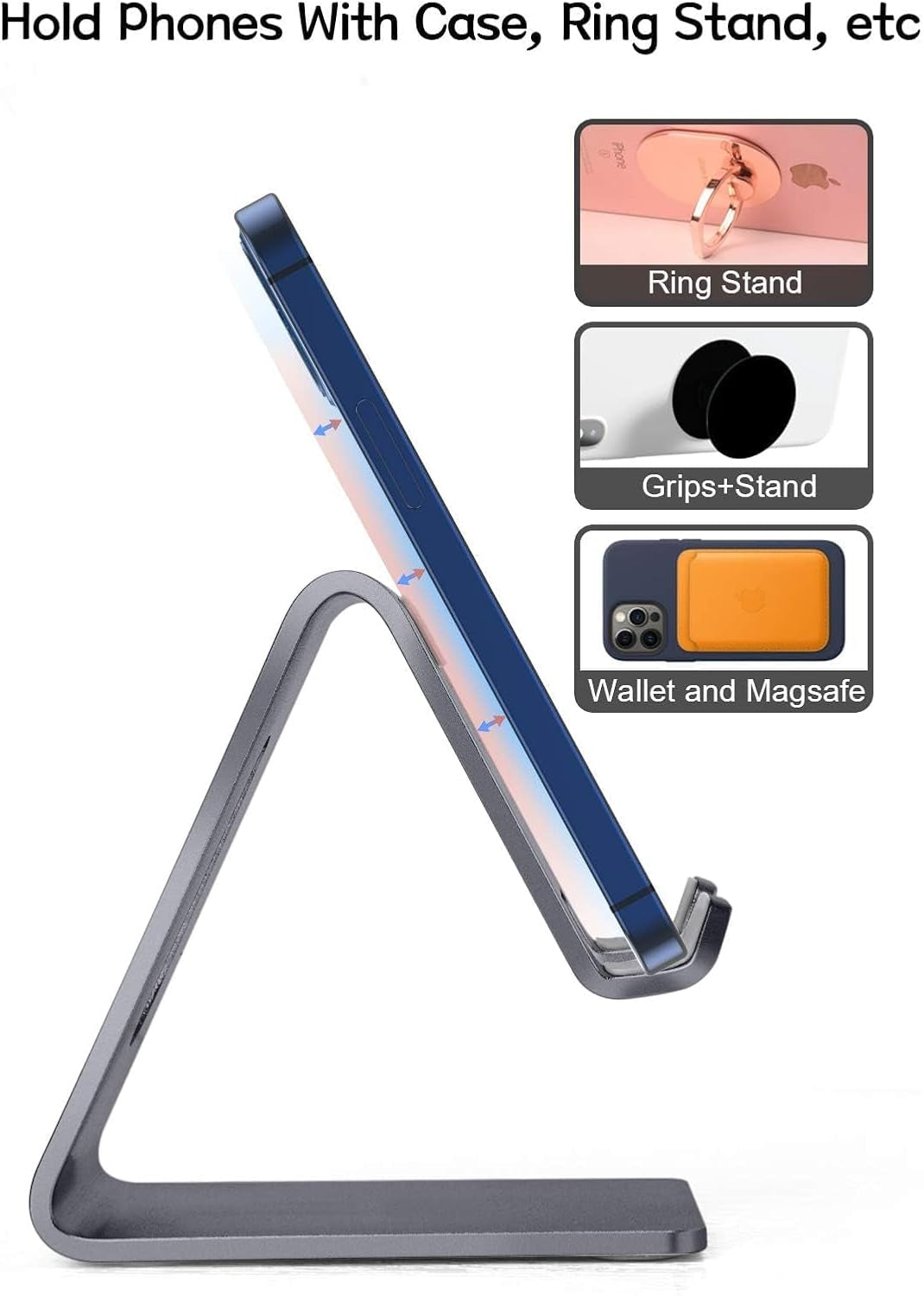 Ty Wats Minimalist Aluminum Desk Phone Stand – Fully Adjustable & Stable
