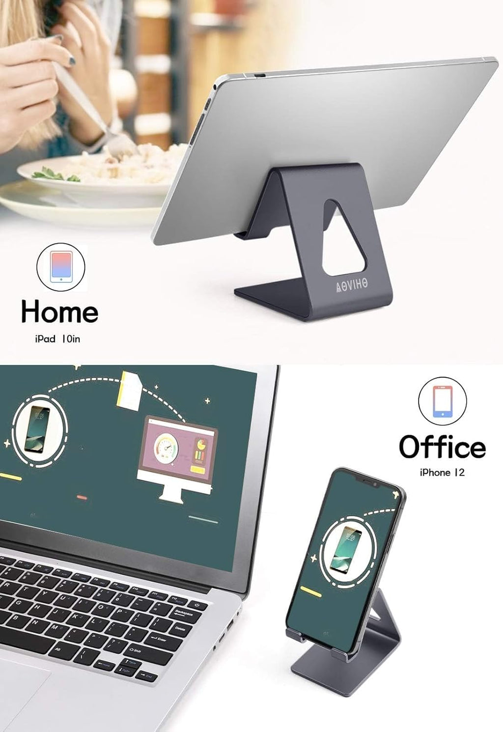 Ty Wats Minimalist Aluminum Desk Phone Stand – Fully Adjustable & Stable