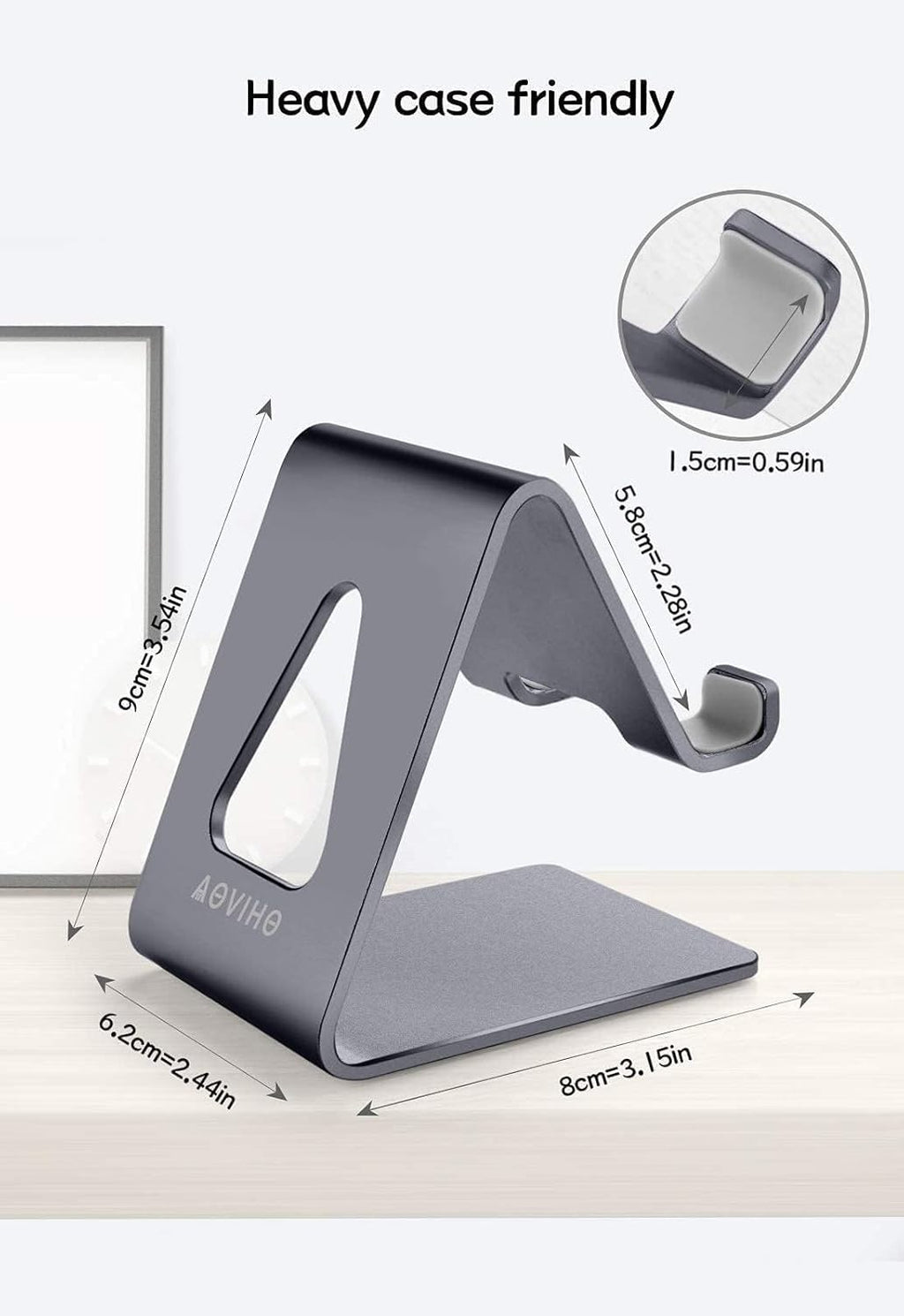 Ty Wats Minimalist Aluminum Desk Phone Stand – Fully Adjustable & Stable